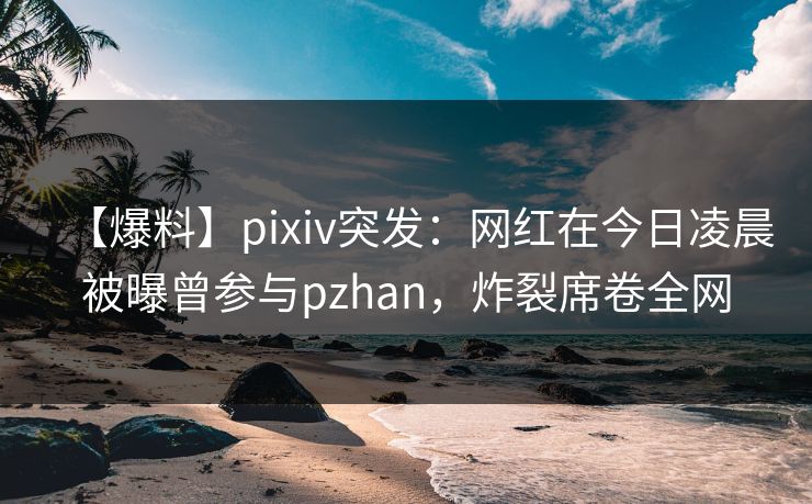 【爆料】pixiv突发：网红在今日凌晨被曝曾参与pzhan，炸裂席卷全网