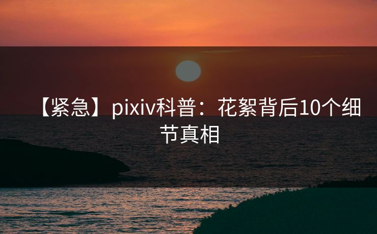【紧急】pixiv科普：花絮背后10个细节真相